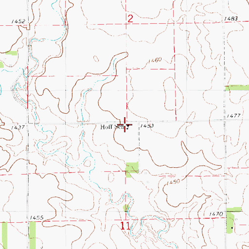 Topographic Map of Hoff School, SD