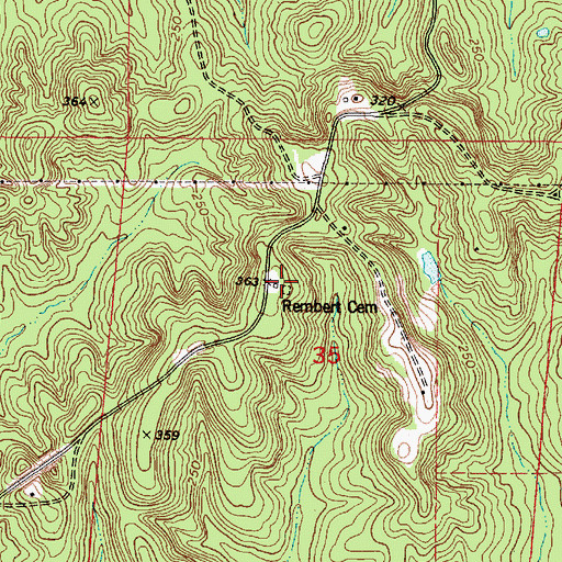 Topographic Map of Rembert Cemetery, AL