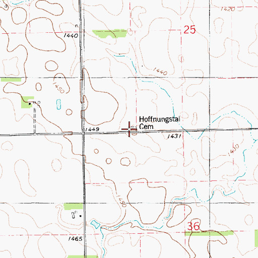 Topographic Map of Hoffnungstal Cemetery, SD