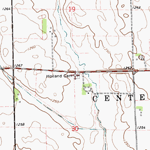 Topographic Map of Holland Cemetery, SD