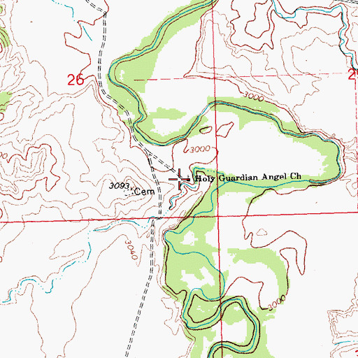 Topographic Map of Holy Guardian Angel Church, SD