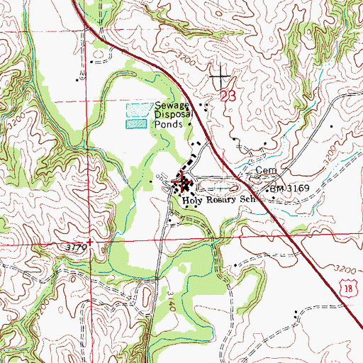 Topographic Map of Holy Rosary School, SD
