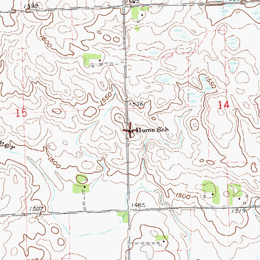Topographic Map of Home School, SD