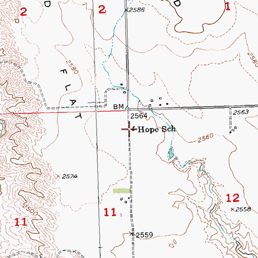 Topographic Map of Hope School, SD