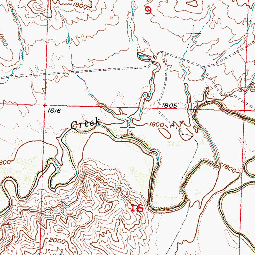 Topographic Map of Horn Draw, SD