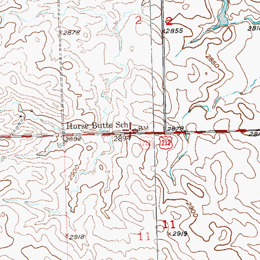 Topographic Map of Horse Butte School, SD