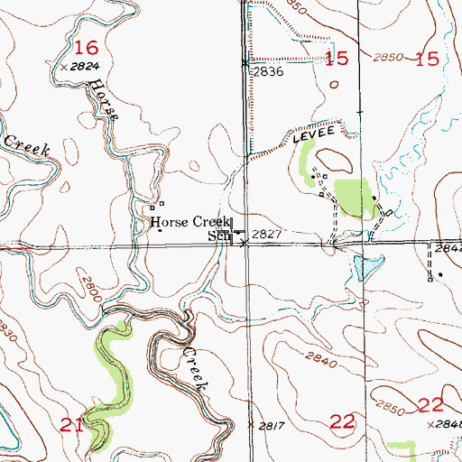 Topographic Map of Horse Creek School, SD
