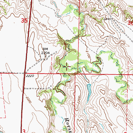 Topographic Map of Horse Head Creek, SD