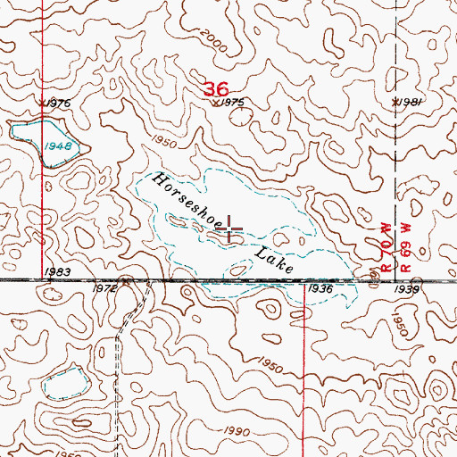 Topographic Map of Horseshoe Lake, SD