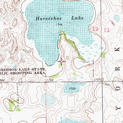Topographic Map of Horseshoe Lake, SD