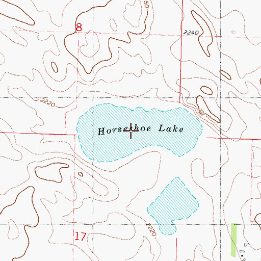 Topographic Map of Horseshoe Lake, SD