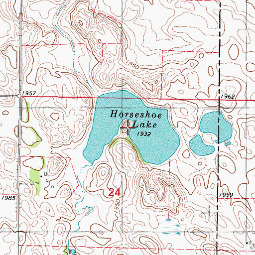 Topographic Map of Horseshoe Lake, SD