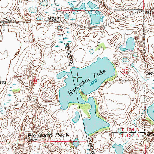 Topographic Map of Horseshoe Lake, SD