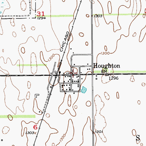 Topographic Map of Houghton, SD