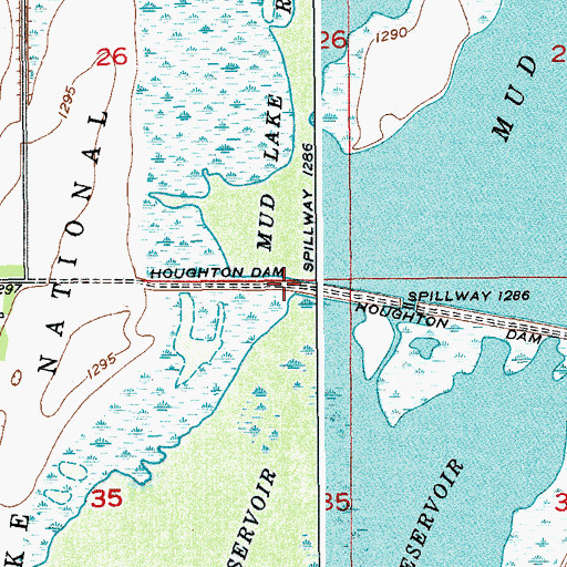Topographic Map of Houghton Dam, SD