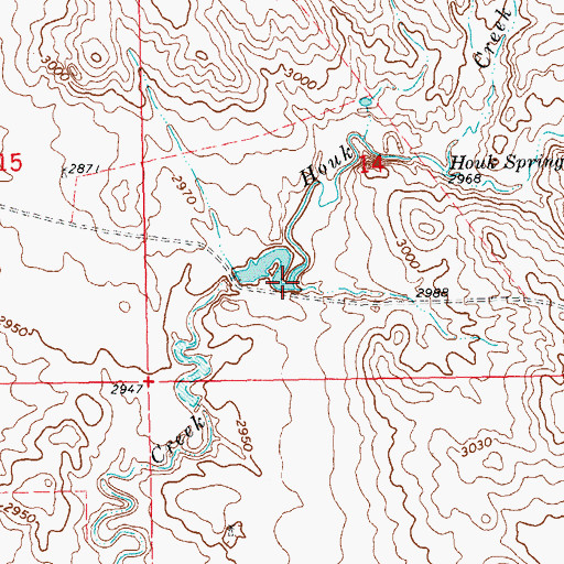 Topographic Map of Houk Creek, SD