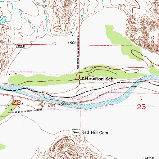 Topographic Map of Houston School, SD