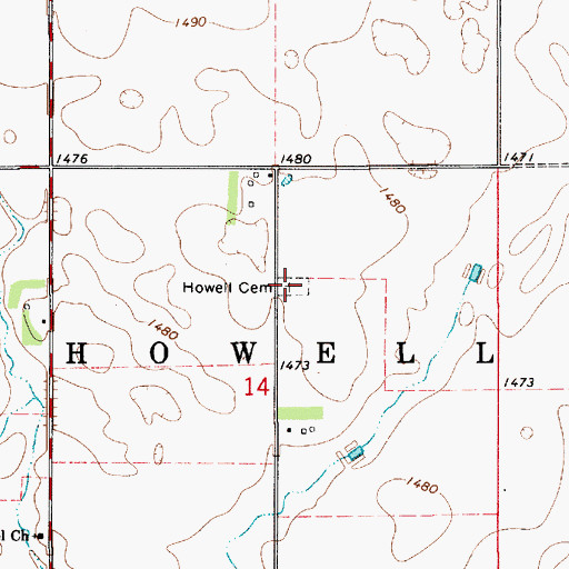Topographic Map of Howell Cemetery, SD