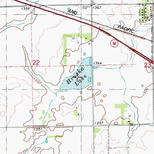 Topographic Map of Hruska Lake, SD