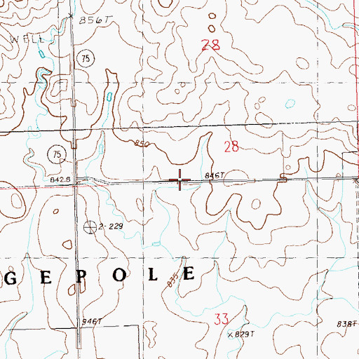 Topographic Map of Hubbard School, SD