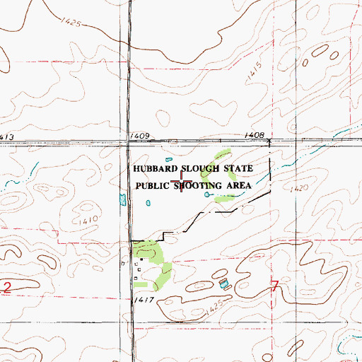 Topographic Map of Hubbard Slough State Public Shooting Area, SD