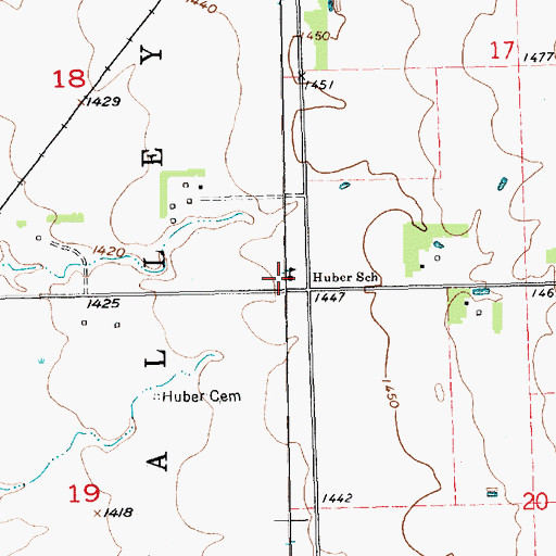 Topographic Map of Huber School, SD