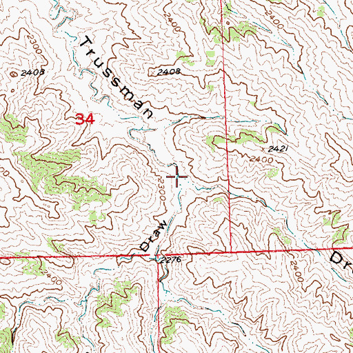 Topographic Map of Huddleston Draw, SD