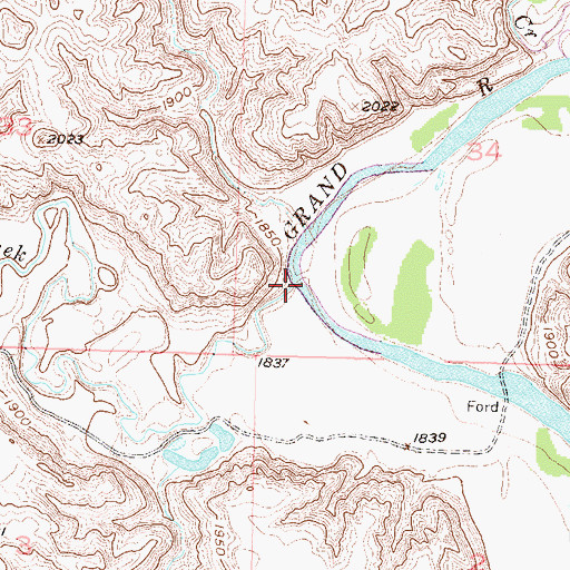Topographic Map of Hump Creek, SD