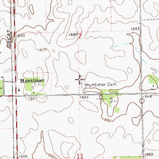 Topographic Map of Saint Joseph Cemetery, SD