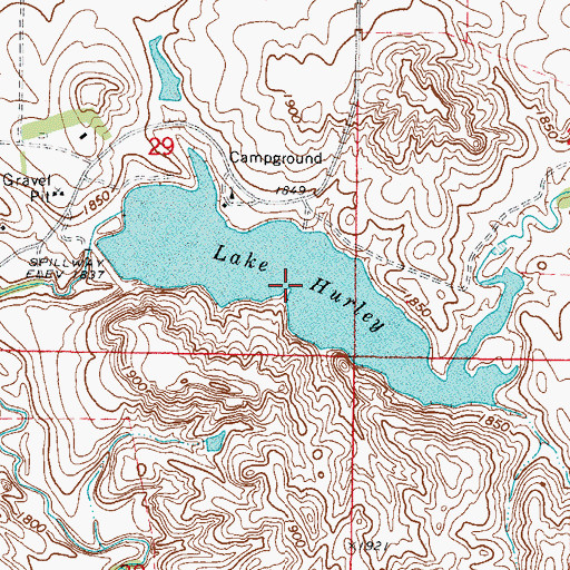 Topographic Map of Lake Hurley, SD