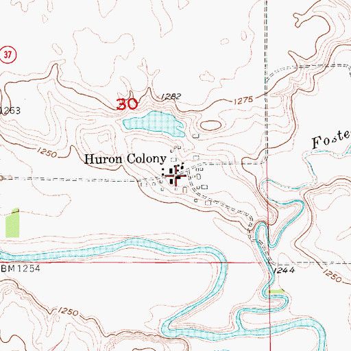 Topographic Map of Huron Colony, SD
