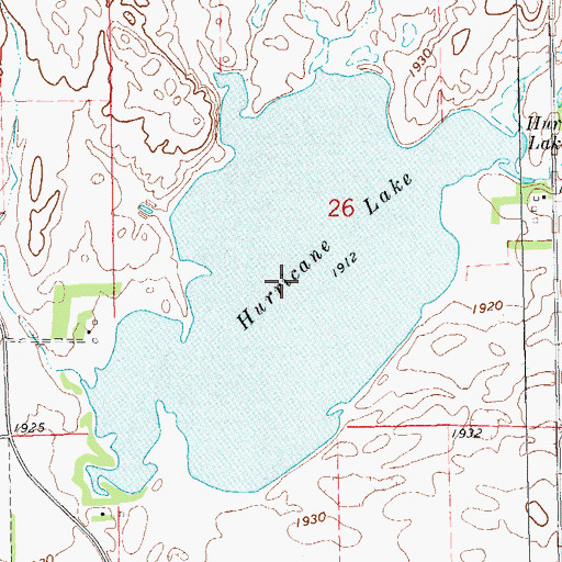 Topographic Map of Hurricane Lake, SD