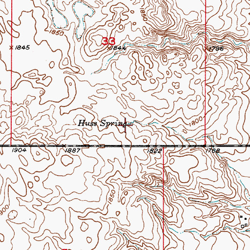 Topographic Map of Huss Spring, SD