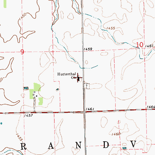 Topographic Map of Hutterthal Church, SD