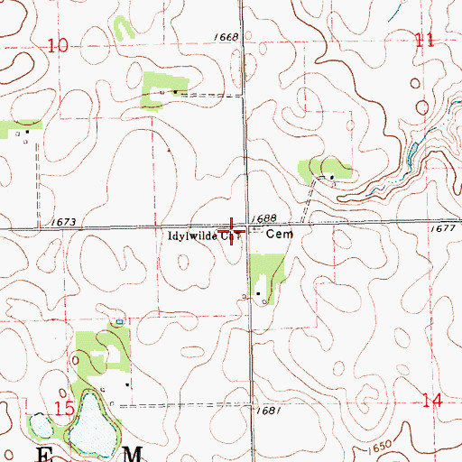 Topographic Map of Idylwilde Church, SD