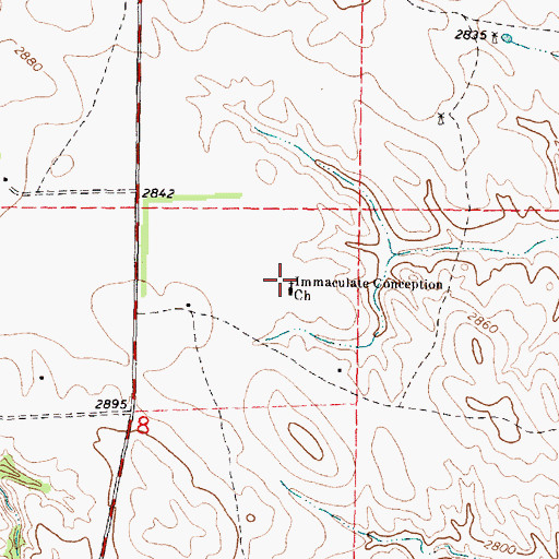 Topographic Map of Immaculate Conception Church, SD