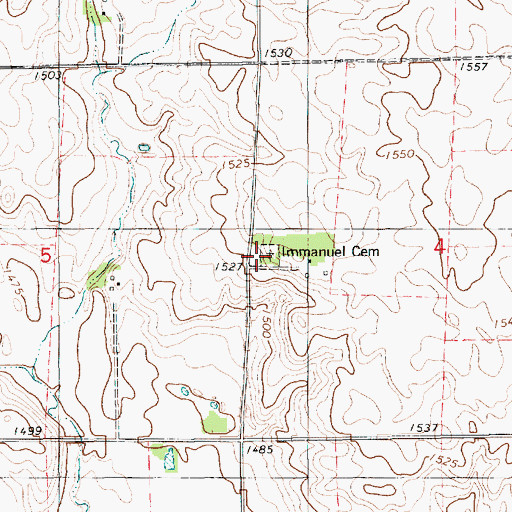 Topographic Map of Emmanuel Lutheran Cemetery, SD