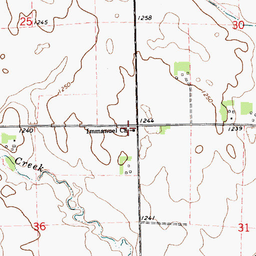 Topographic Map of Immanuel Church, SD