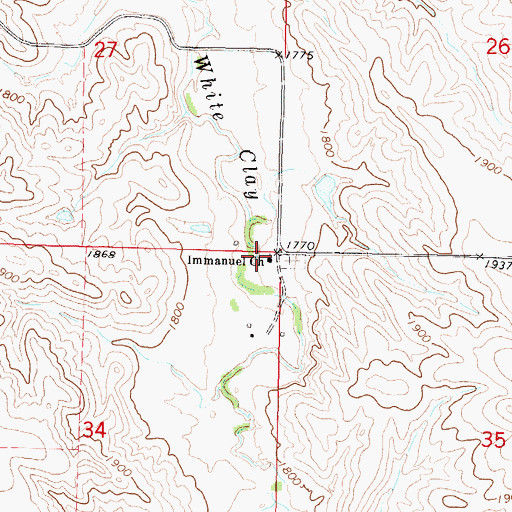 Topographic Map of Immanuel Church, SD