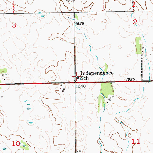 Topographic Map of Independence School, SD