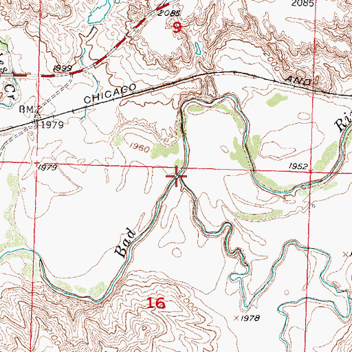 Topographic Map of Indian Creek, SD