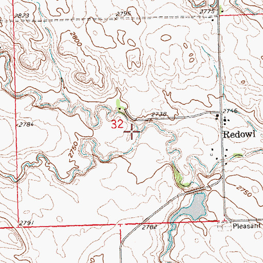 Topographic Map of Indian Creek, SD
