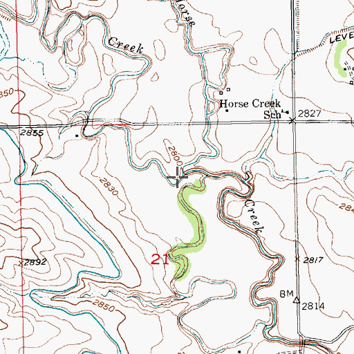 Topographic Map of Indian Creek, SD