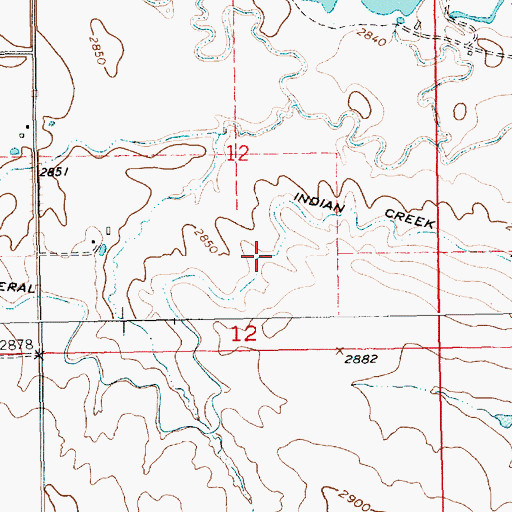 Topographic Map of Indian Creek Lateral, SD