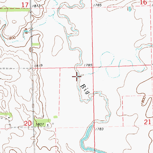 Topographic Map of Indian River, SD