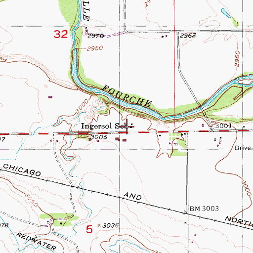 Topographic Map of Ingersol School, SD