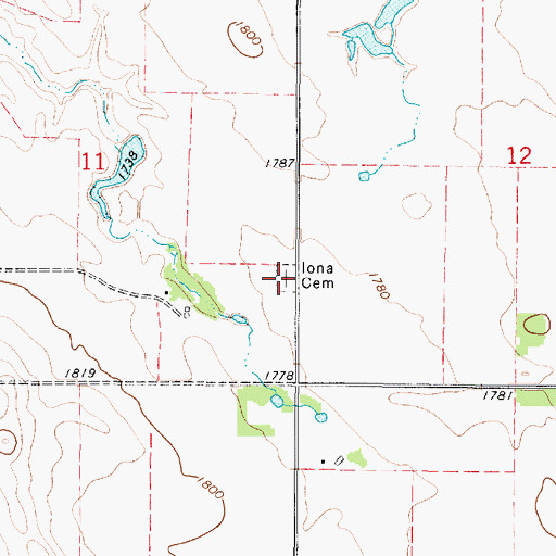 Topographic Map of Iona Cemetery, SD