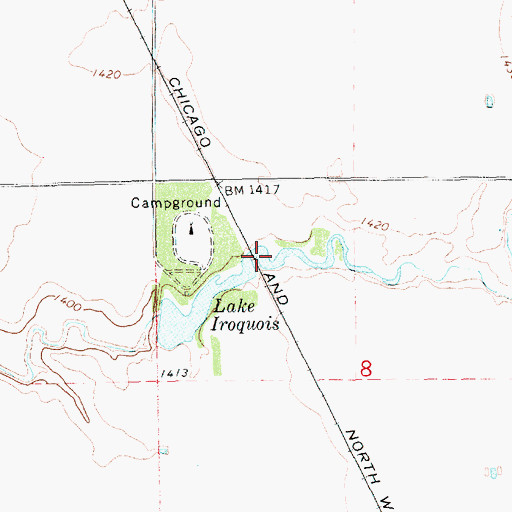 Topographic Map of Lake Iroquois, SD