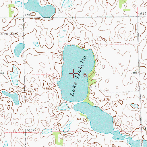 Topographic Map of Lake Isabella, SD