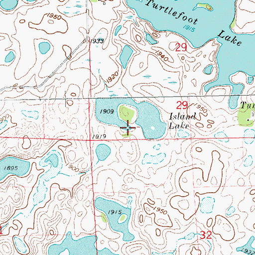 Topographic Map of Island Lake, SD